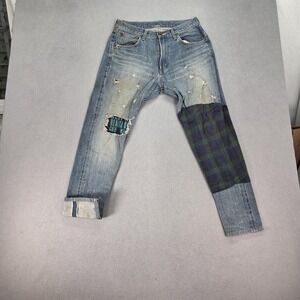 Edwin Jeans Mens Japanese Selvedge Patchwork Plaid Fits 28x27